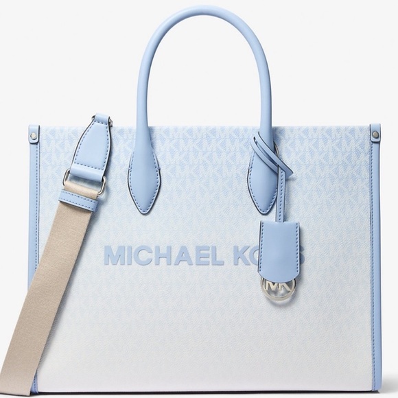 Michael Kors Small Shopper TZ Xbody Bag Light Sky Blue - Picture 1 of 9